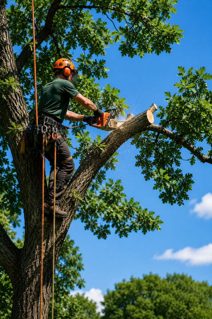 Emergency tree removal near a home